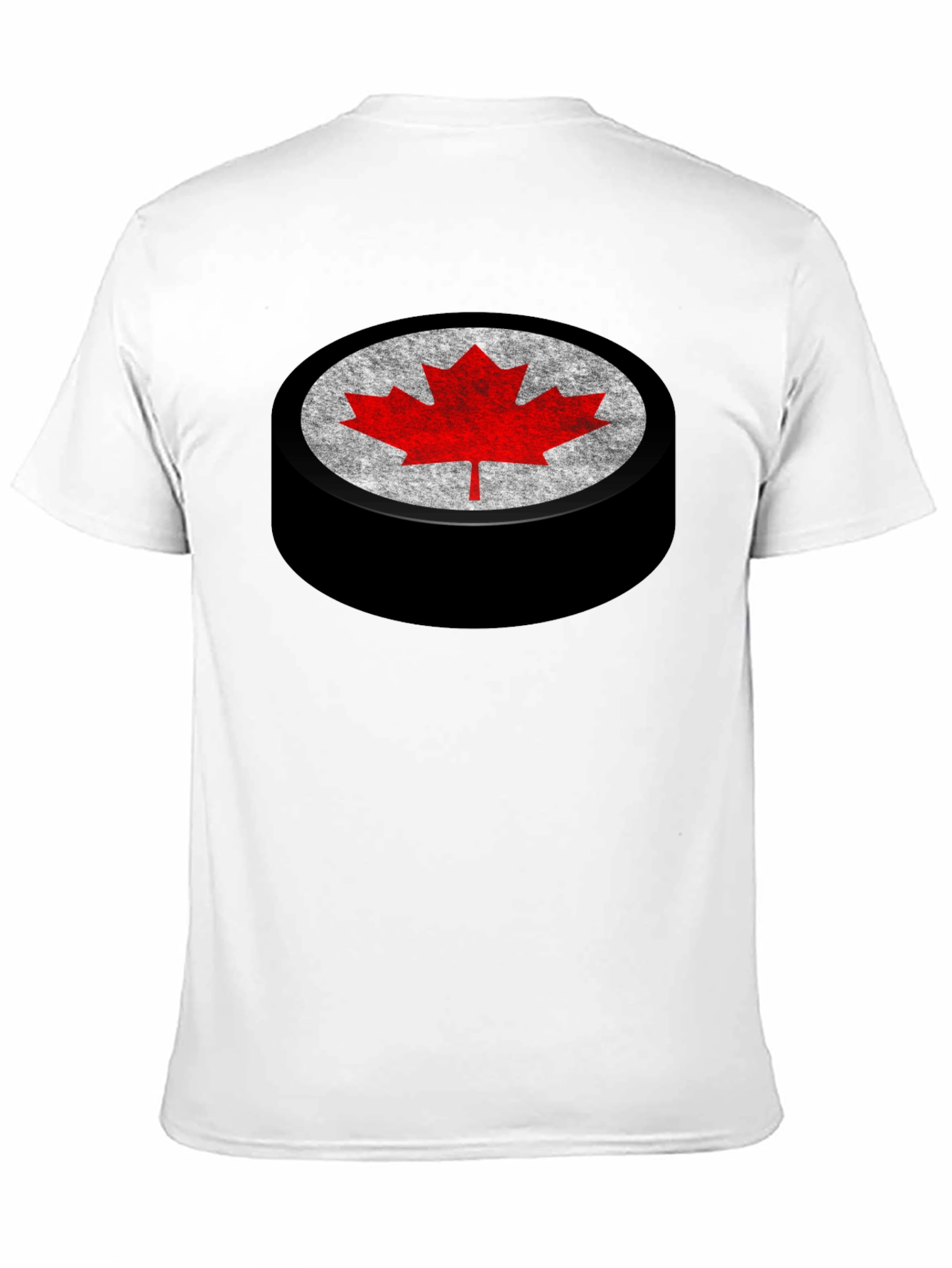 Canadian Hockey Puck Maple Leaf Graphic Tee