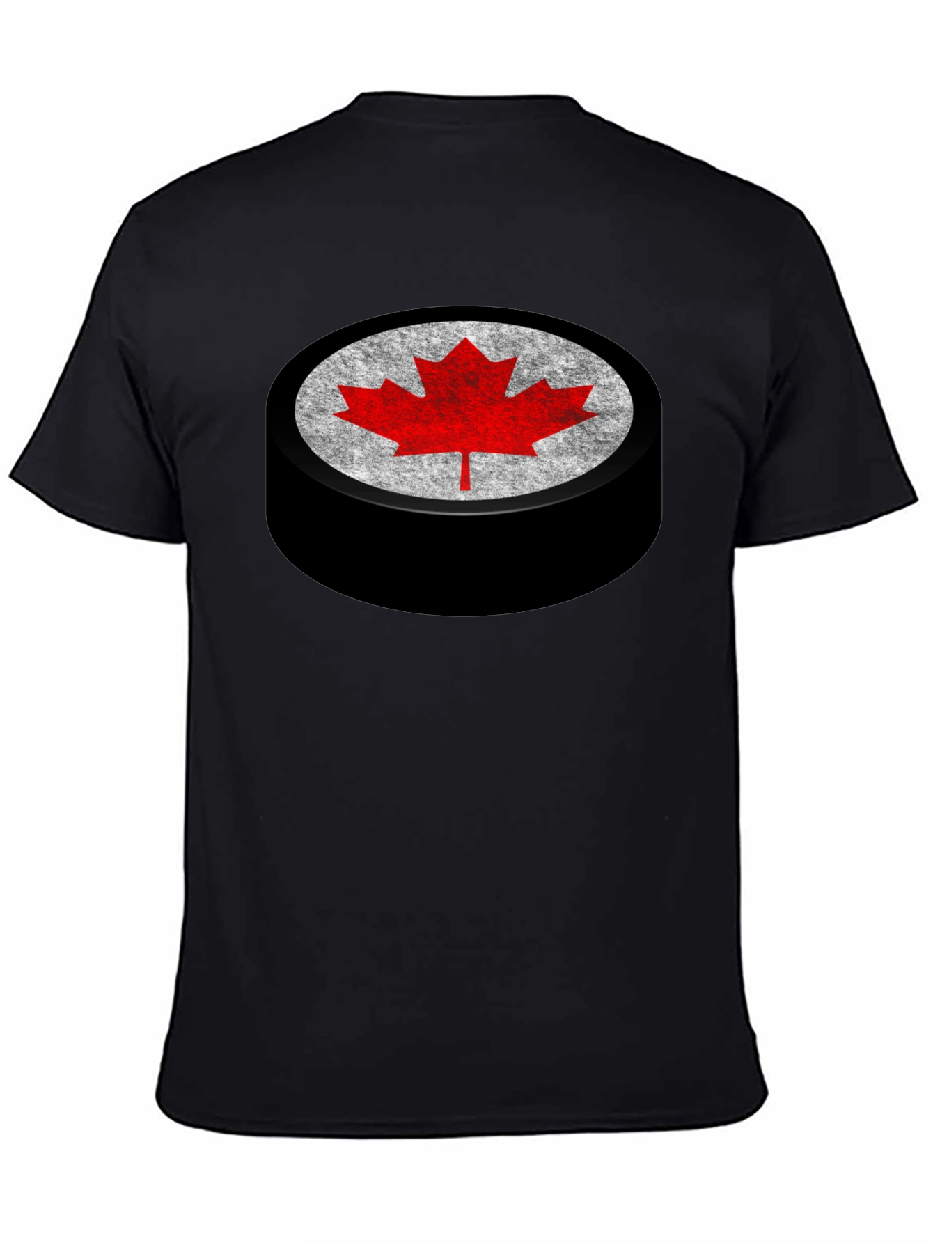 Canadian Hockey Puck Maple Leaf Graphic Tee
