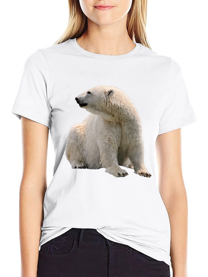Polar Bear Graphic Tee - Black Cotton Blend