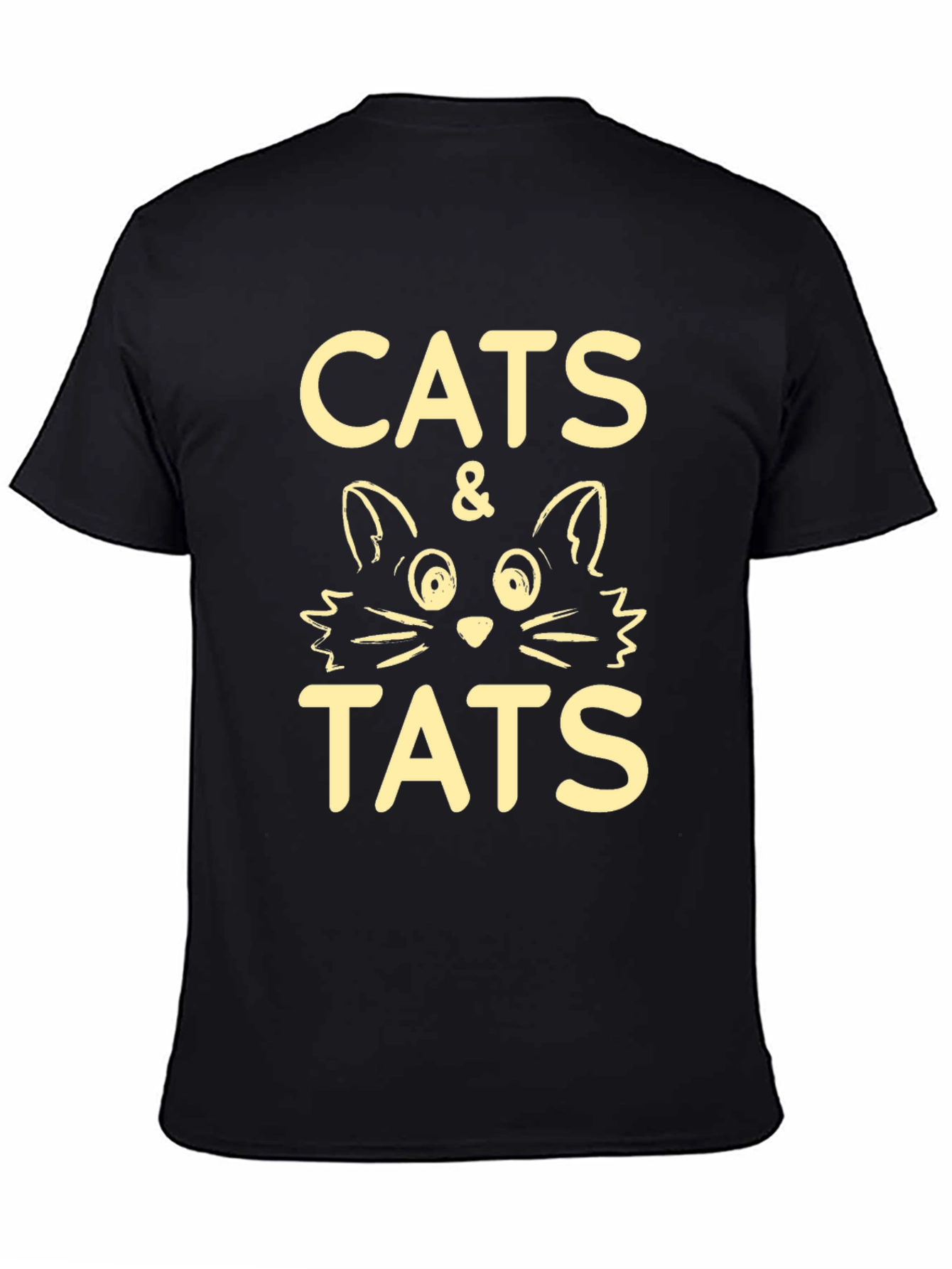 Cats & Tats Graphic Tee - Black Crewneck T-Shirt