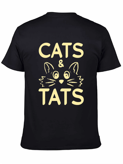 Cats & Tats Graphic Tee - Black Crewneck T-Shirt