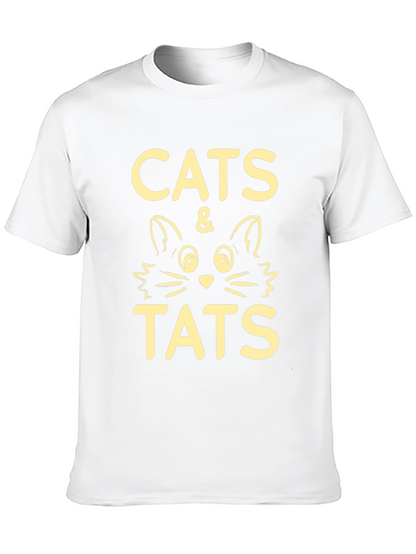 Cats & Tats Graphic Tee - Black Crewneck T-Shirt