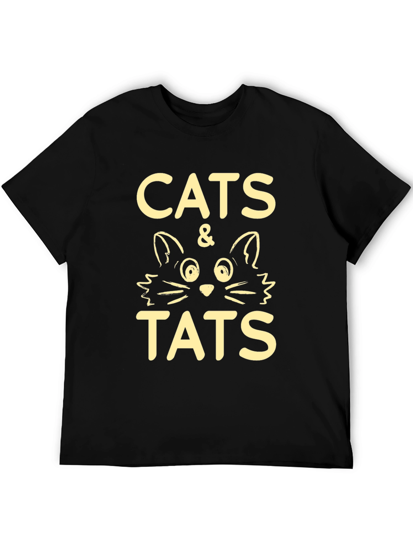 Cats & Tats Graphic Tee - Black Crewneck T-Shirt