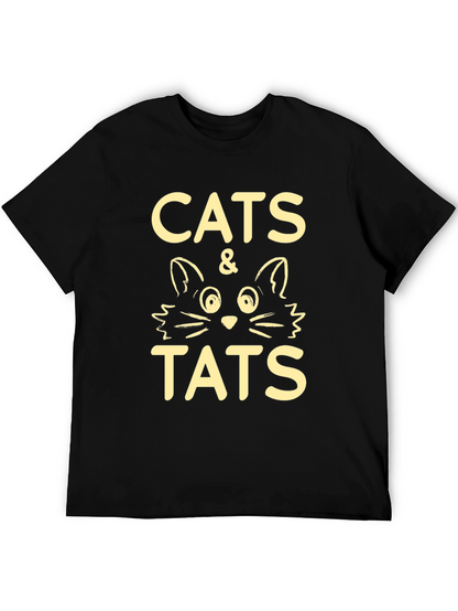 Cats & Tats Graphic Tee - Black Crewneck T-Shirt
