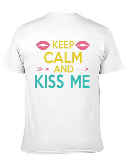 Keep Calm and Kiss Me Graphic Tee - Black
