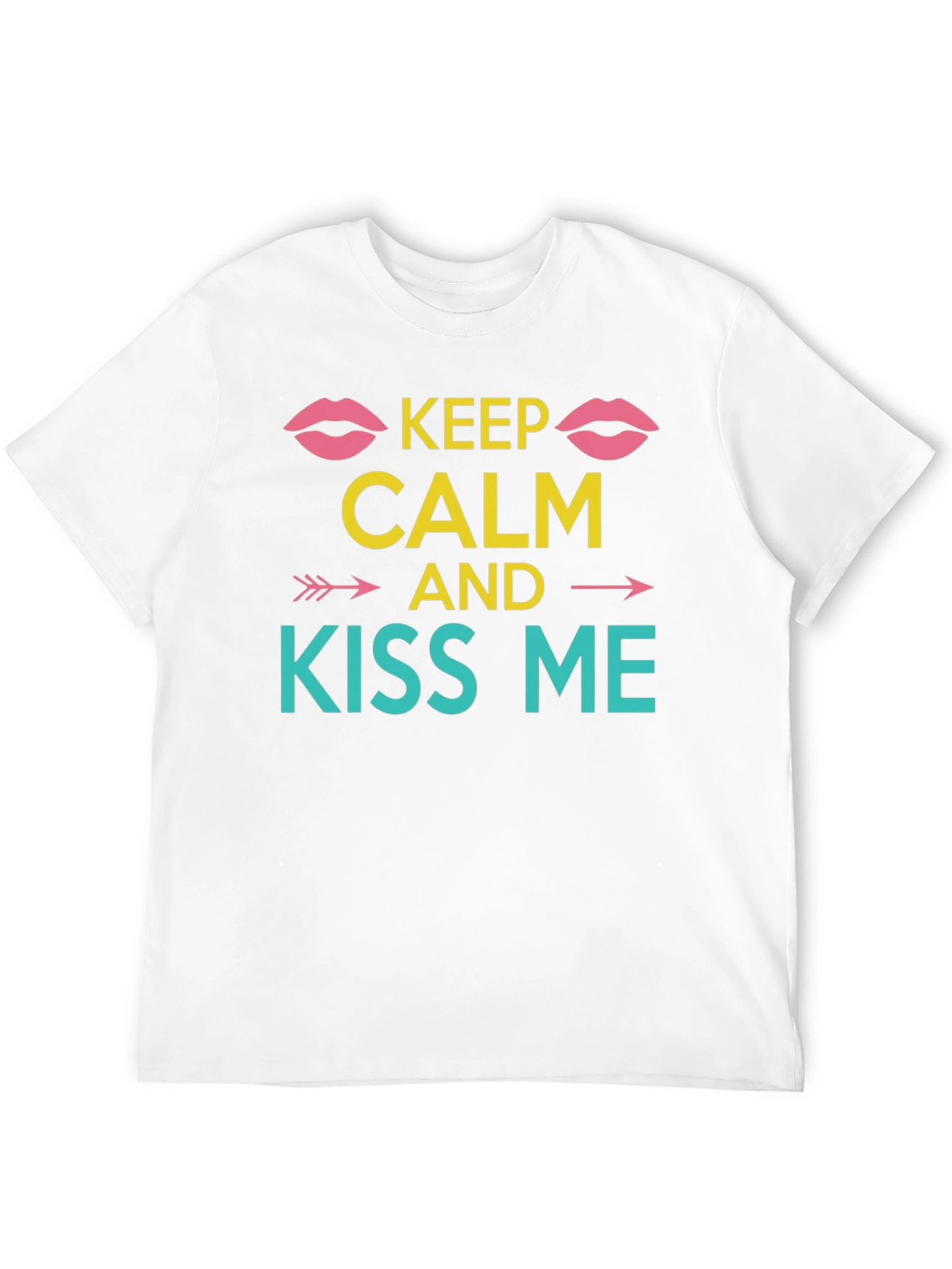 Keep Calm and Kiss Me Graphic Tee - Black