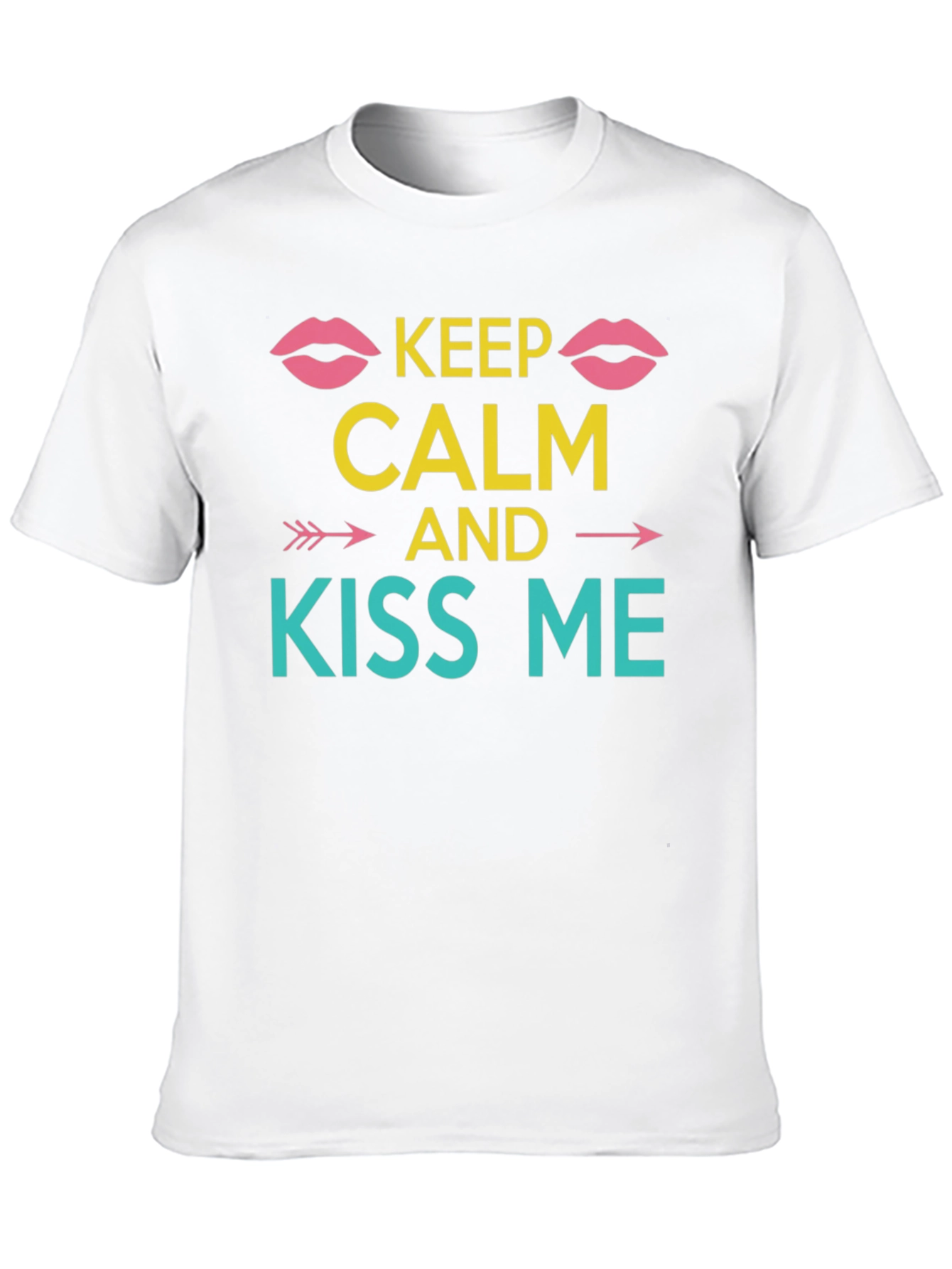 Keep Calm and Kiss Me Graphic Tee - Black