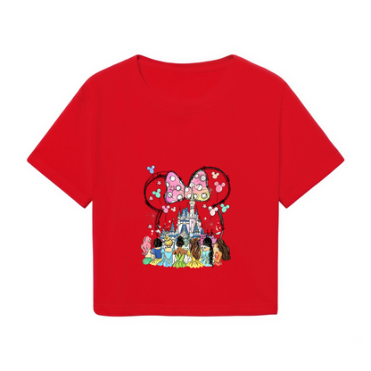Magical Disney Princess Castle Graphic Y2K Crop Tee