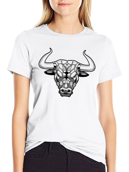Geometric Bull Head Black T-Shirt