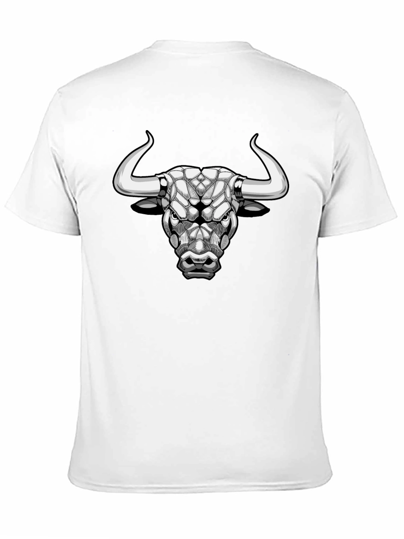 Geometric Bull Head Black T-Shirt