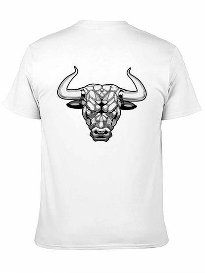 Geometric Bull Head Black T-Shirt