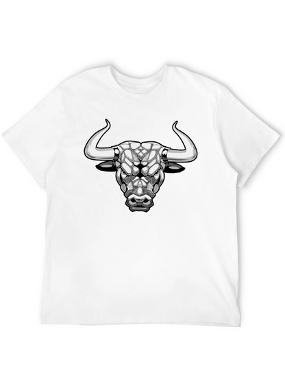 Geometric Bull Head Black T-Shirt