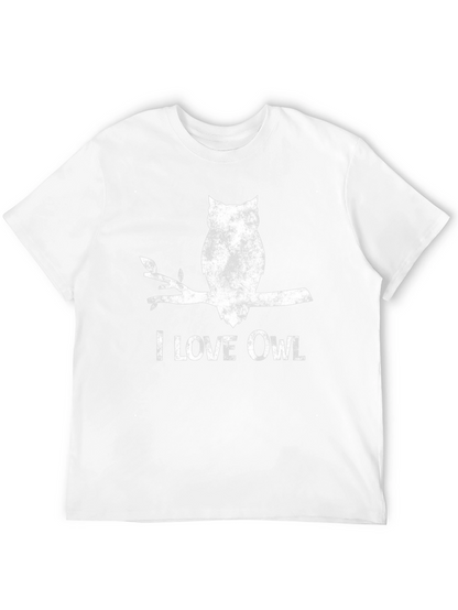 I Love Owl Graphic T-Shirt - Black