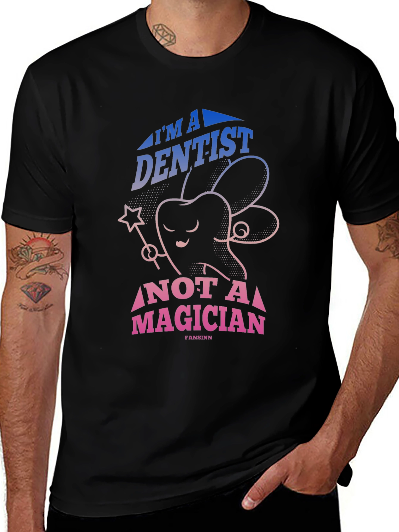 Dentist Not Magician Graphic Tee - Black Cotton T-Shirt