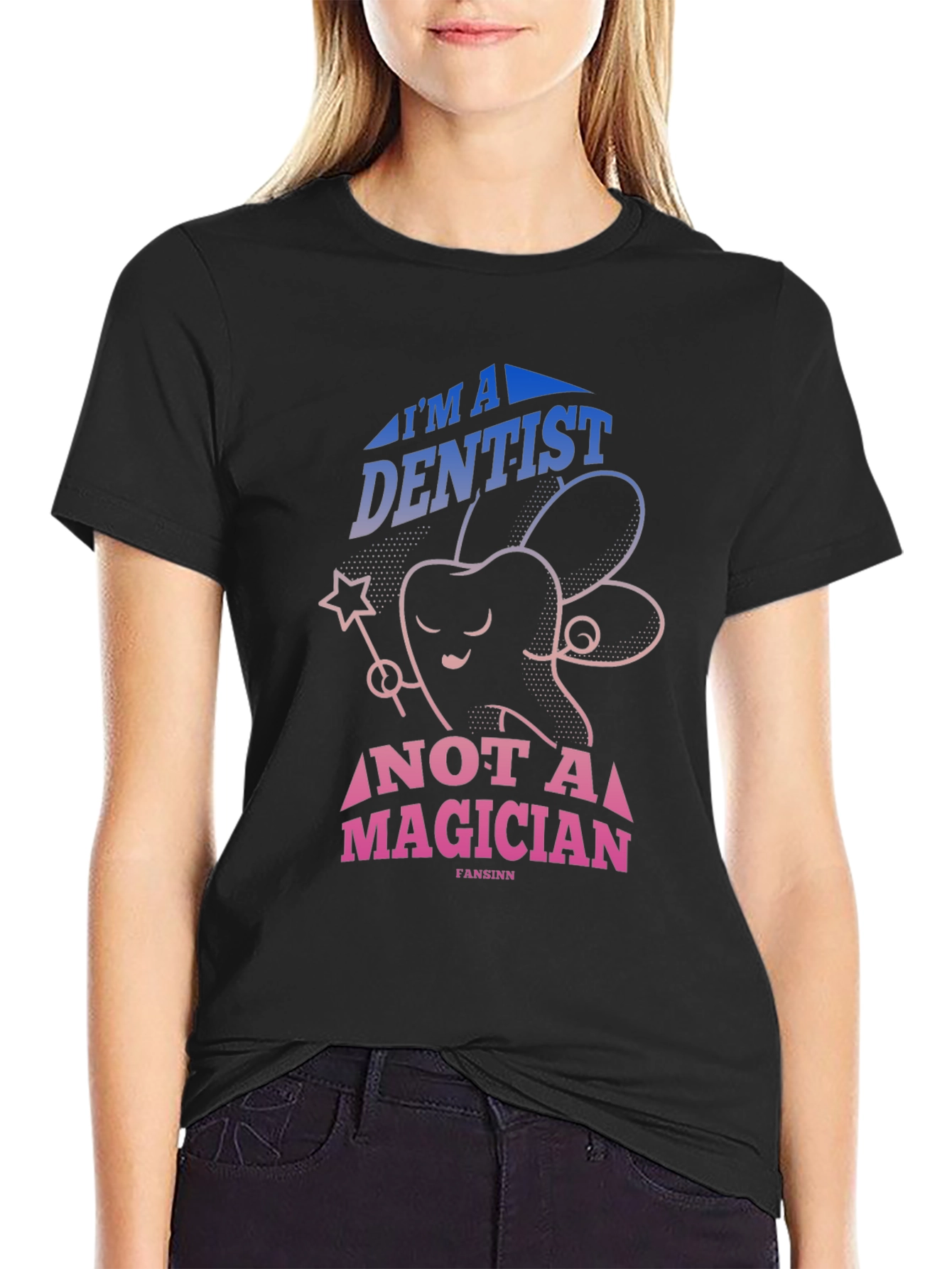 Dentist Not Magician Graphic Tee - Black Cotton T-Shirt