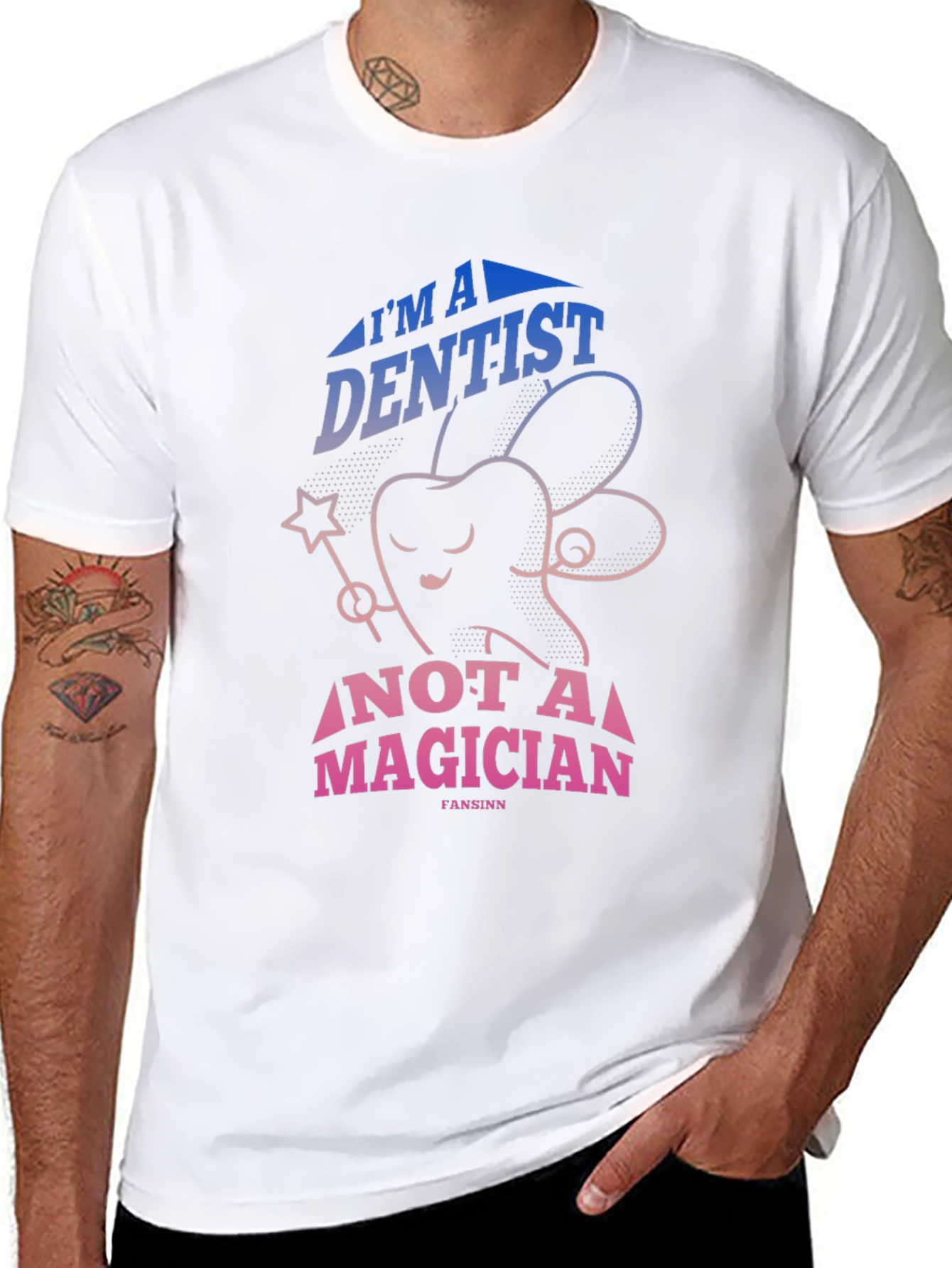 Dentist Not Magician Graphic Tee - Black Cotton T-Shirt