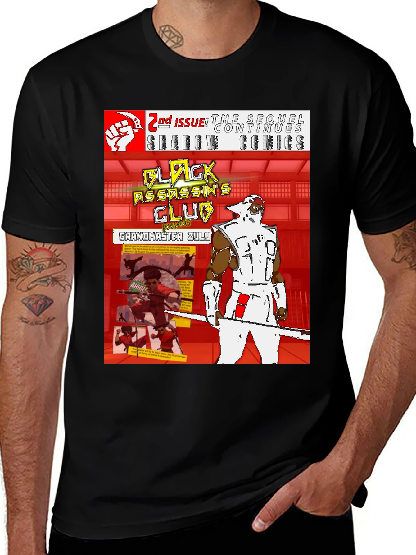 Black Assassins Club Comic Book T-Shirt