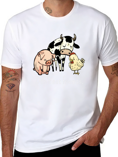 Vegan T-Shirt: Dont Eat Friends - Black