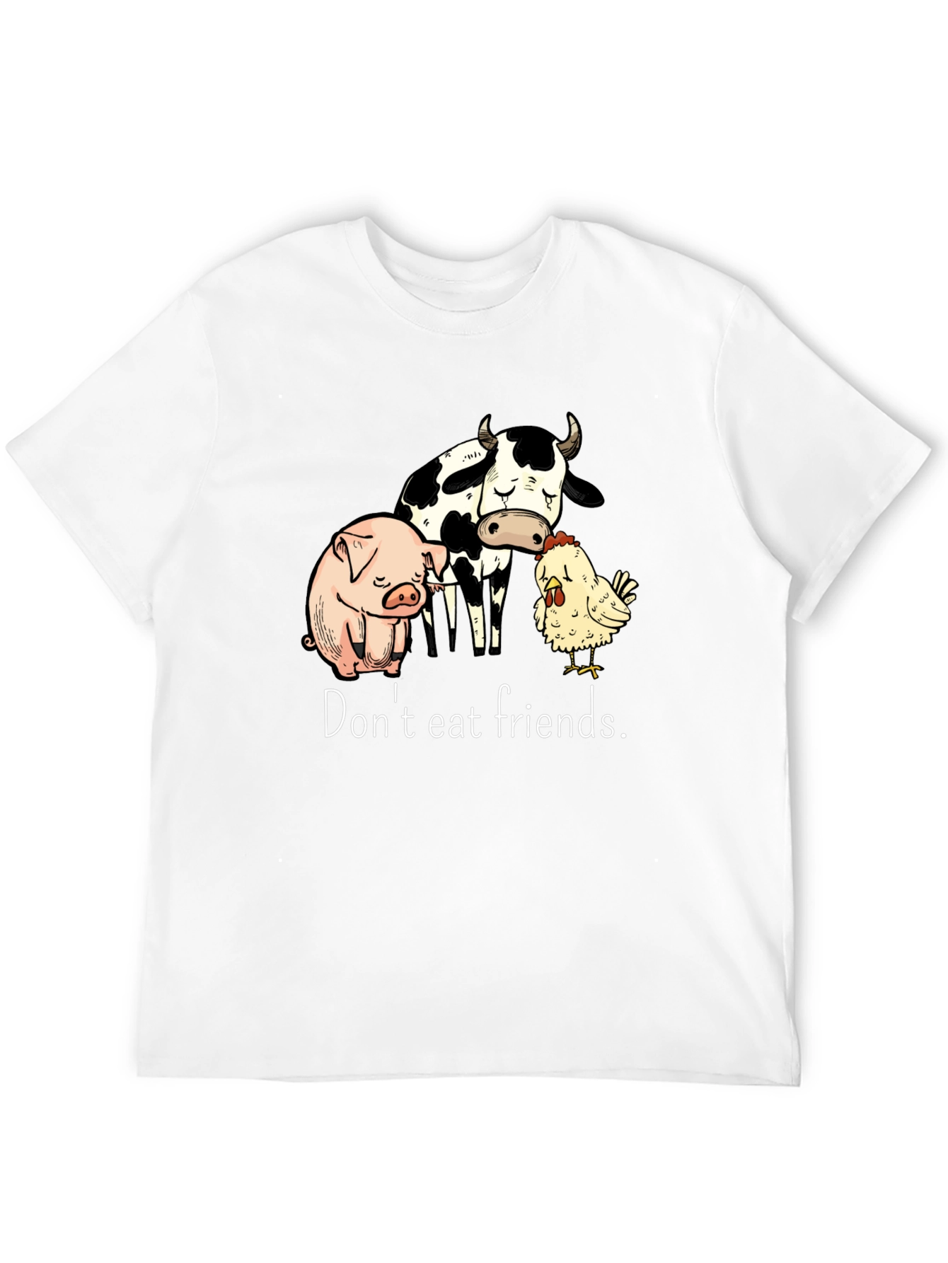 Vegan T-Shirt: Dont Eat Friends - Black