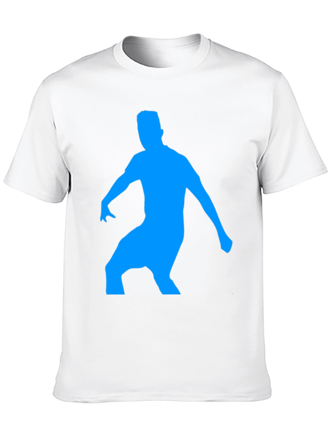 Black T-Shirt with Blue Silhouette Graphic