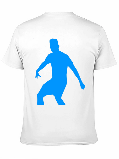 Black T-Shirt with Blue Silhouette Graphic