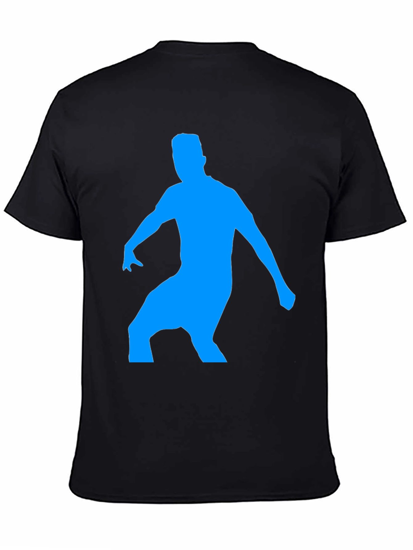 Black T-Shirt with Blue Silhouette Graphic
