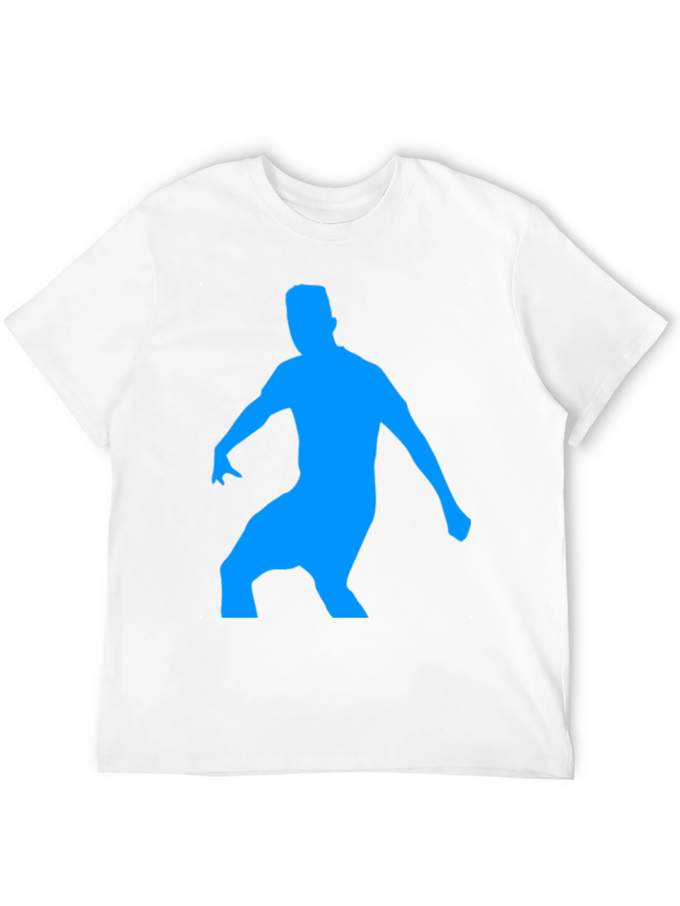 Black T-Shirt with Blue Silhouette Graphic