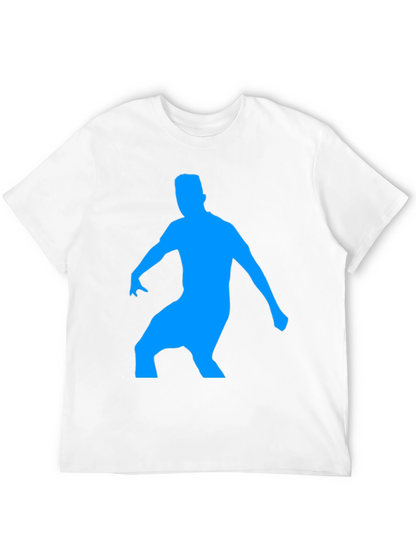 Black T-Shirt with Blue Silhouette Graphic