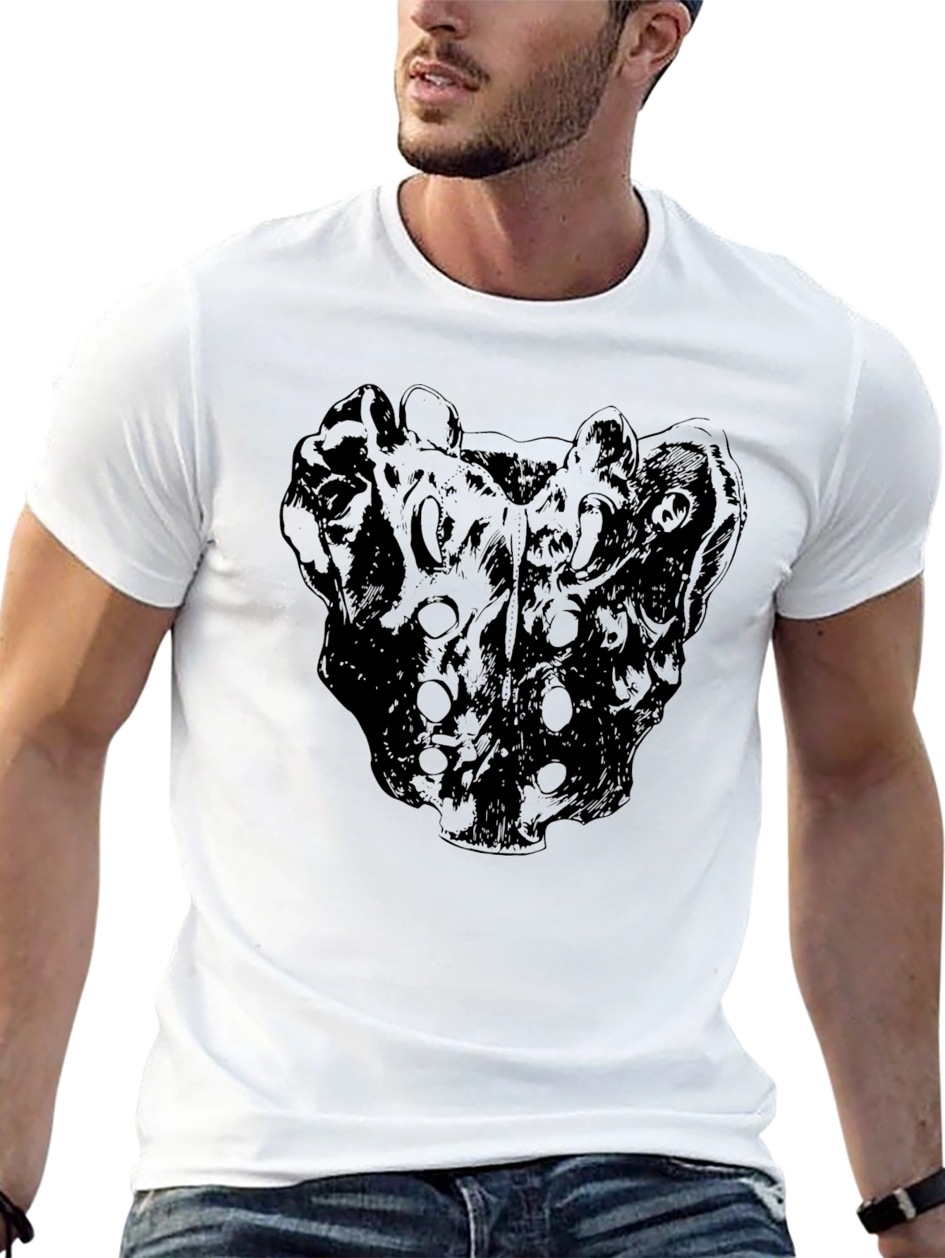 Abstract Graphic Print Crew Neck T-Shirt