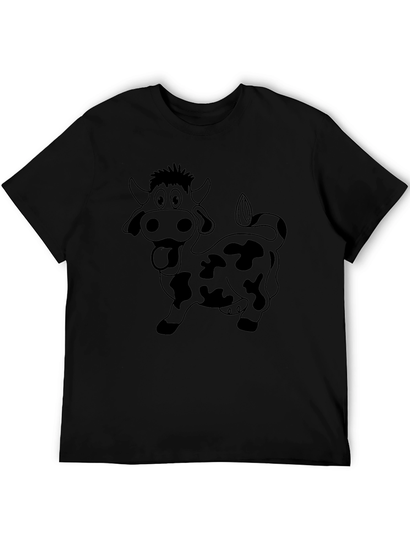 Funny Cow Graphic T-Shirt - Black Cotton Tee