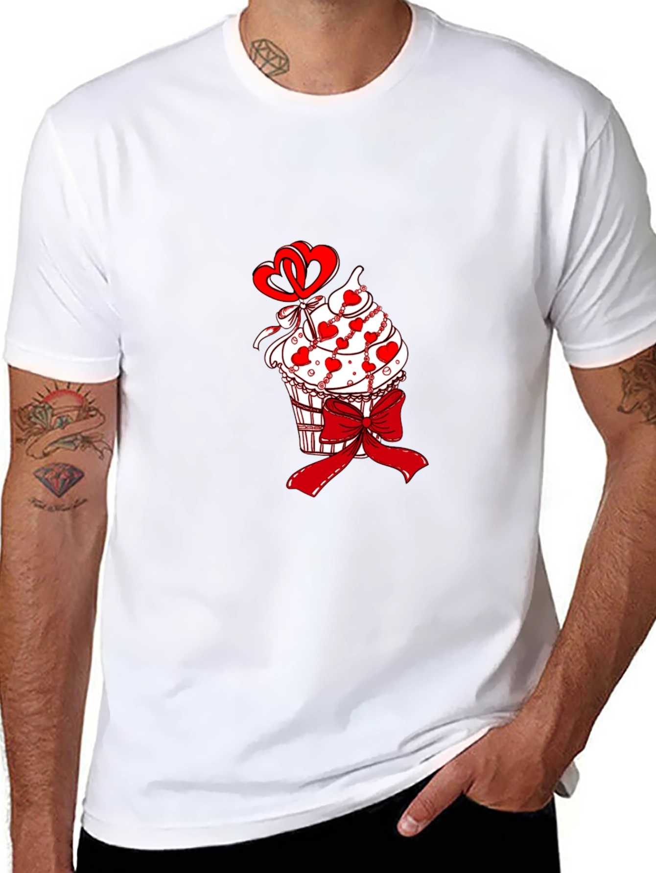 Cupcake Heart Bow Valentines T-Shirt