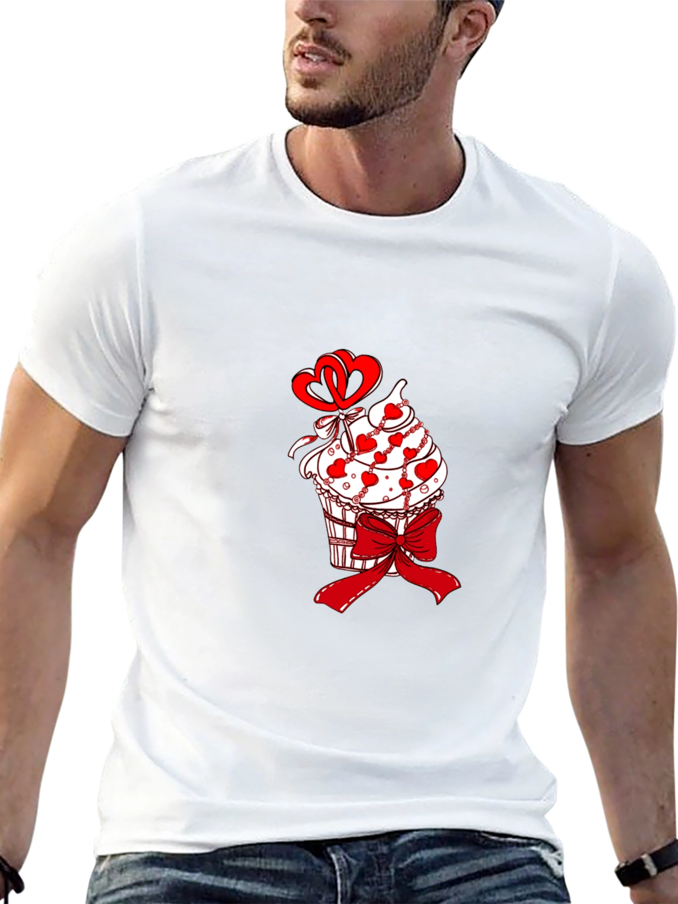 Cupcake Heart Bow Valentines T-Shirt