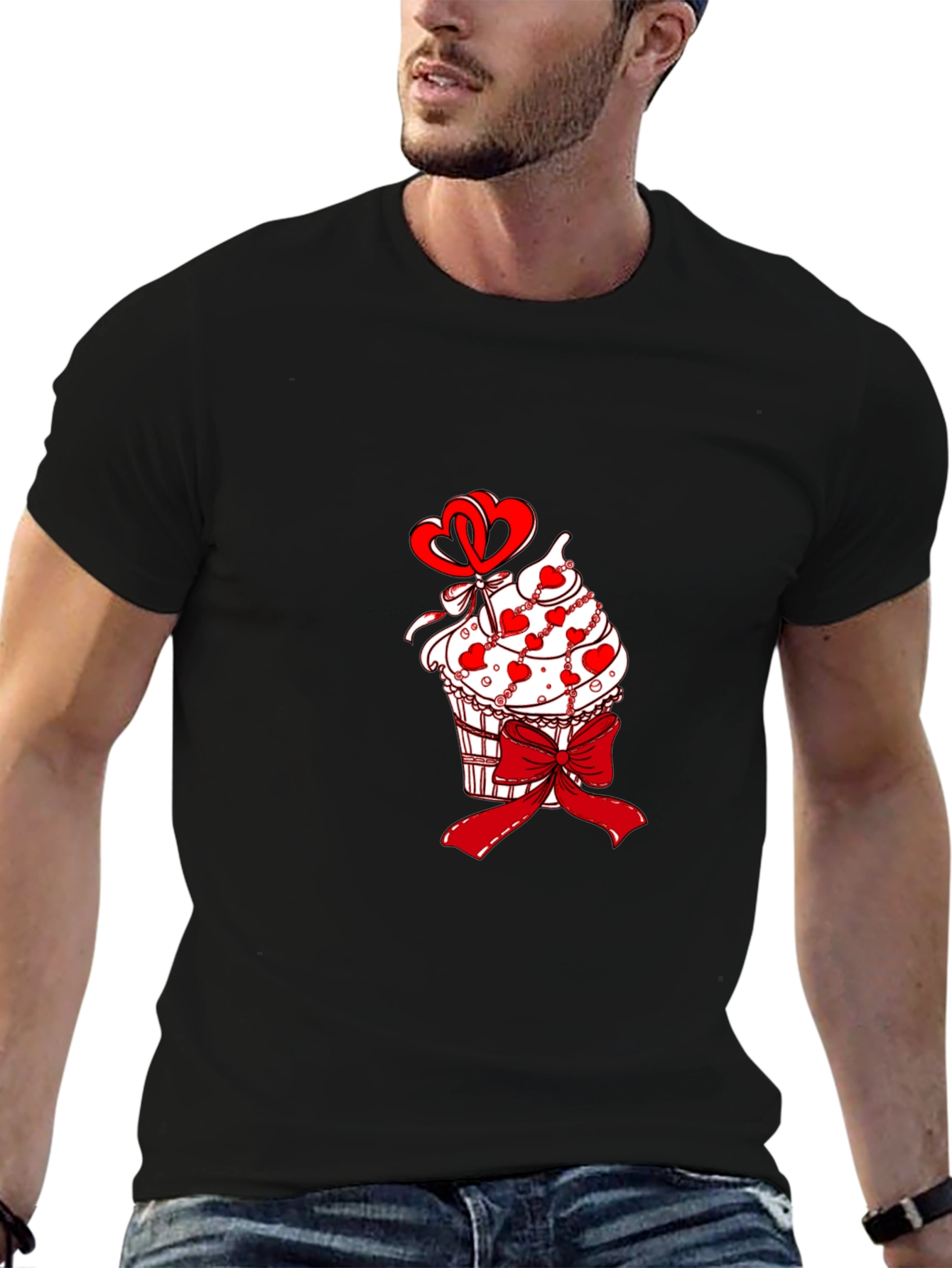Cupcake Heart Bow Valentines T-Shirt