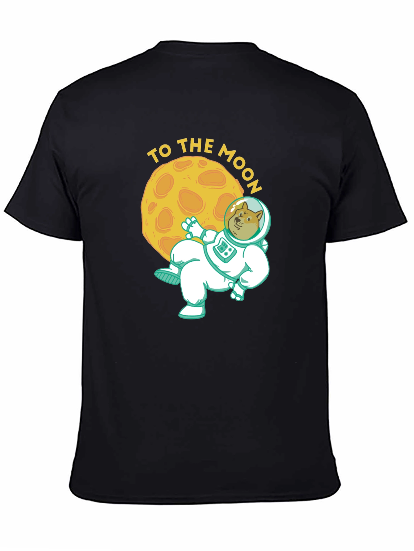 Doge To The Moon Black Graphic Tee