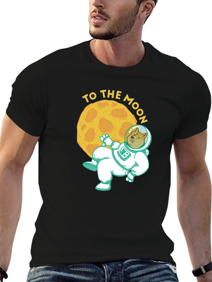Doge To The Moon Black Graphic Tee