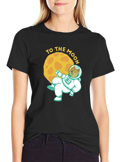 Doge To The Moon Black Graphic Tee