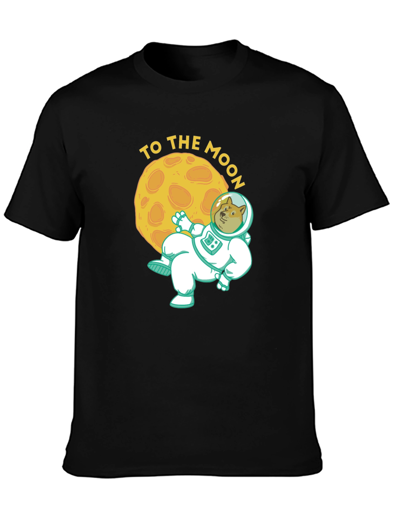 Doge To The Moon Black Graphic Tee