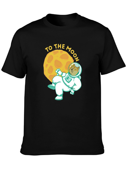Doge To The Moon Black Graphic Tee