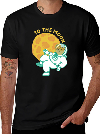 Doge To The Moon Black Graphic Tee