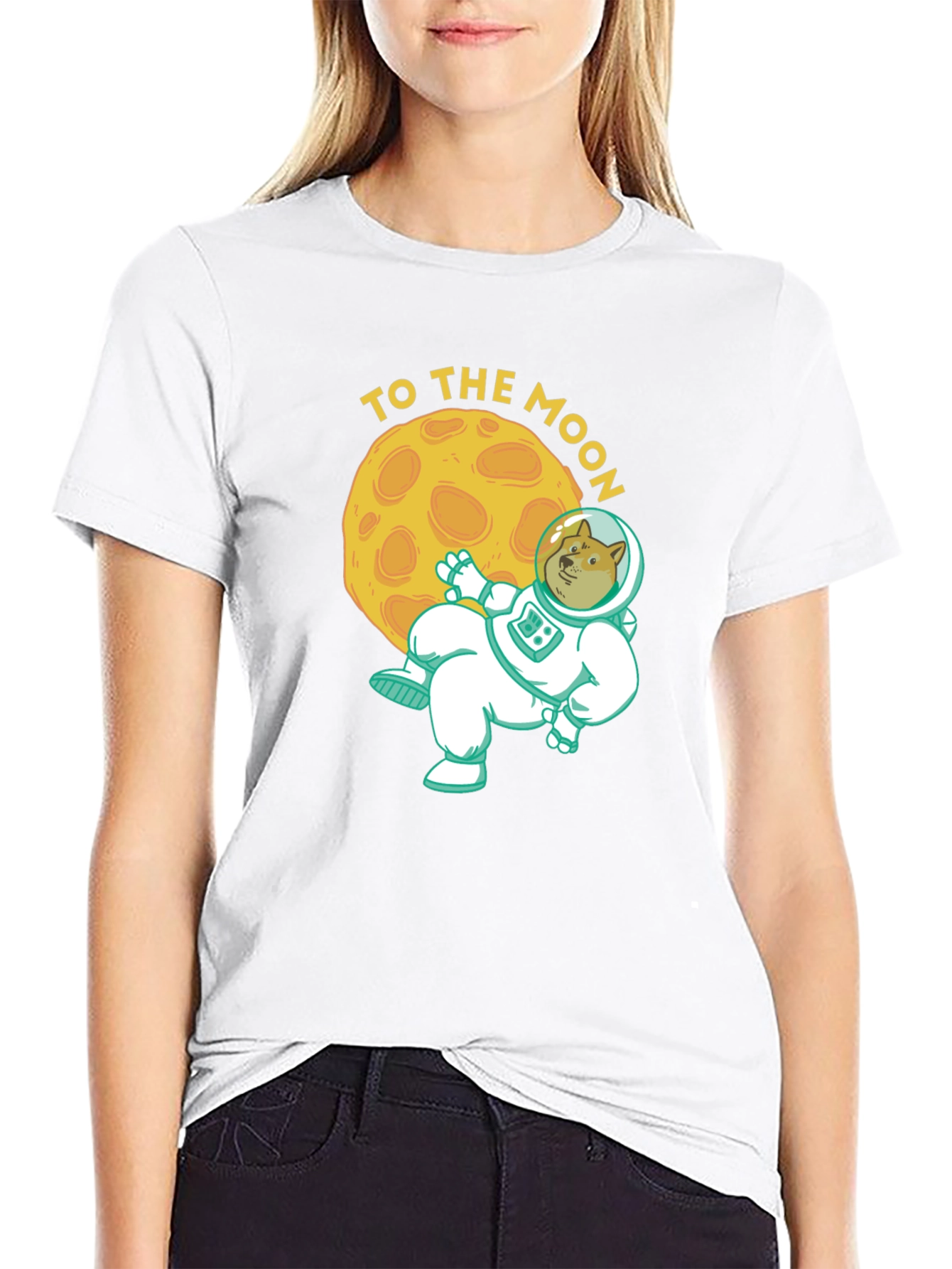 Doge To The Moon Black Graphic Tee