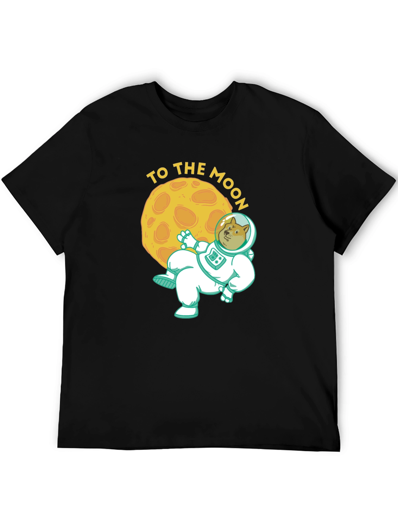 Doge To The Moon Black Graphic Tee