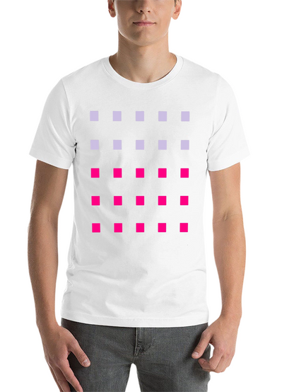 Geometric Squares Pattern T-Shirt - Black