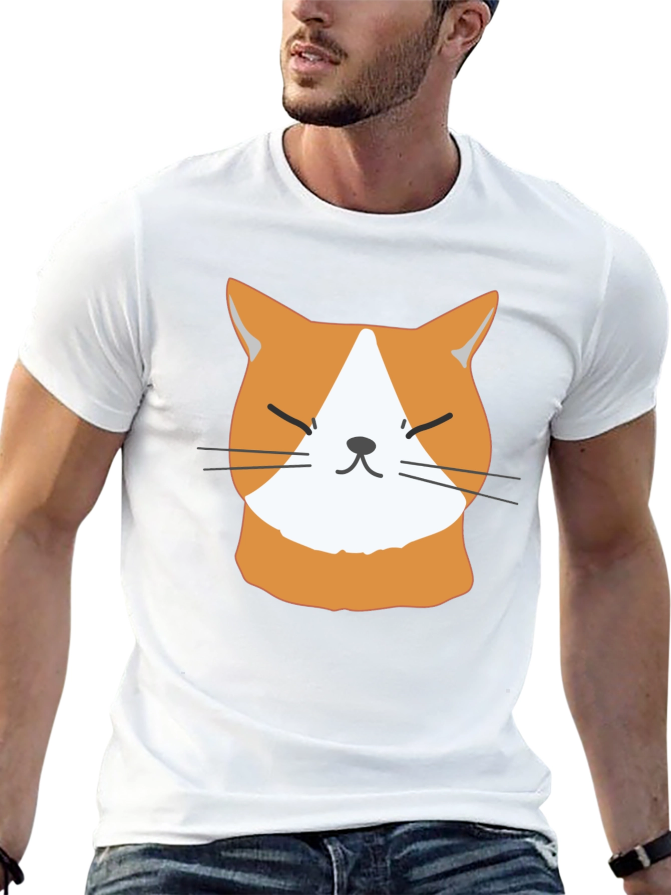 Funny Cat Face T-Shirt - Cute Ginger Kitten Tee