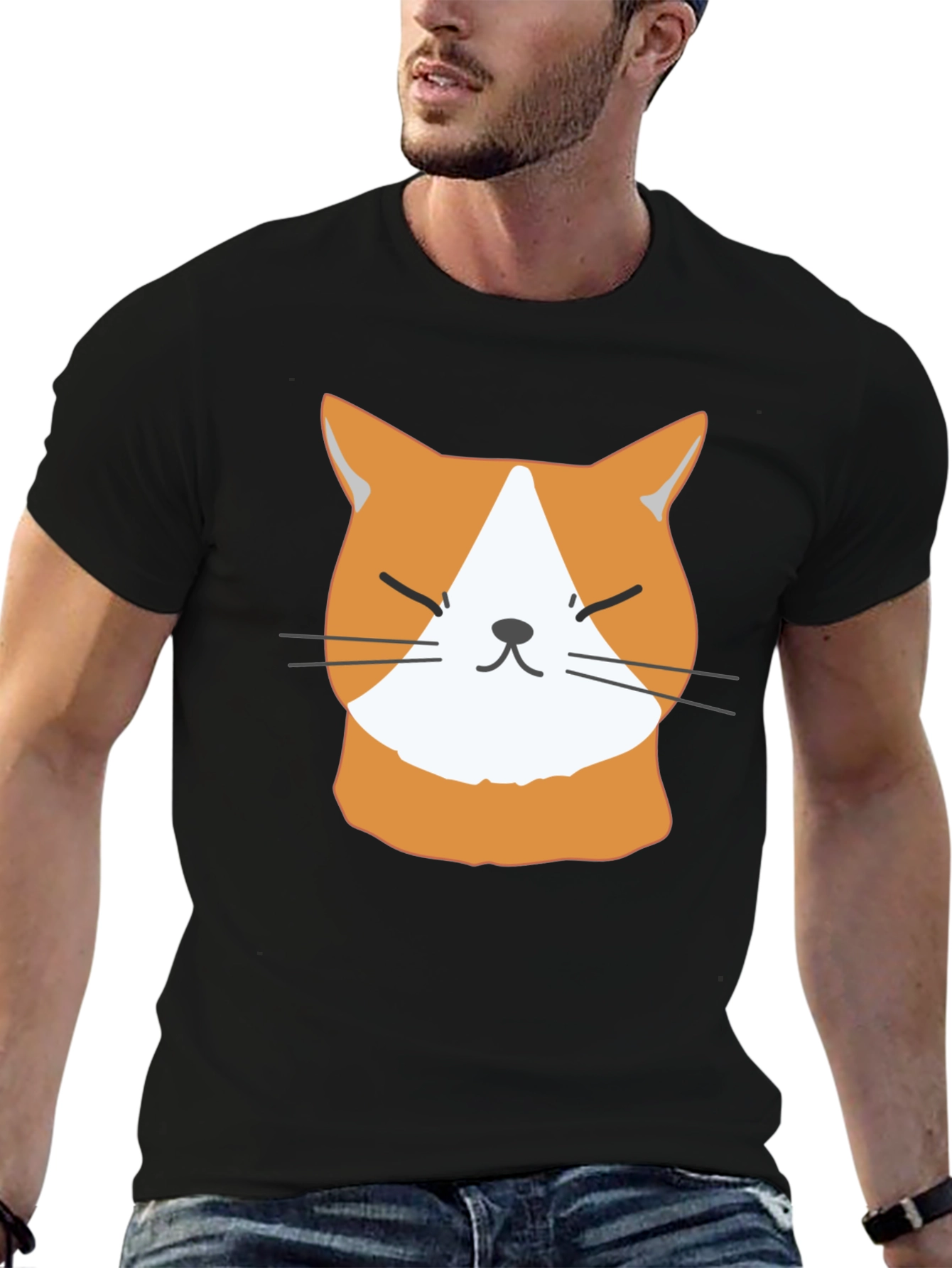 Funny Cat Face T-Shirt - Cute Ginger Kitten Tee