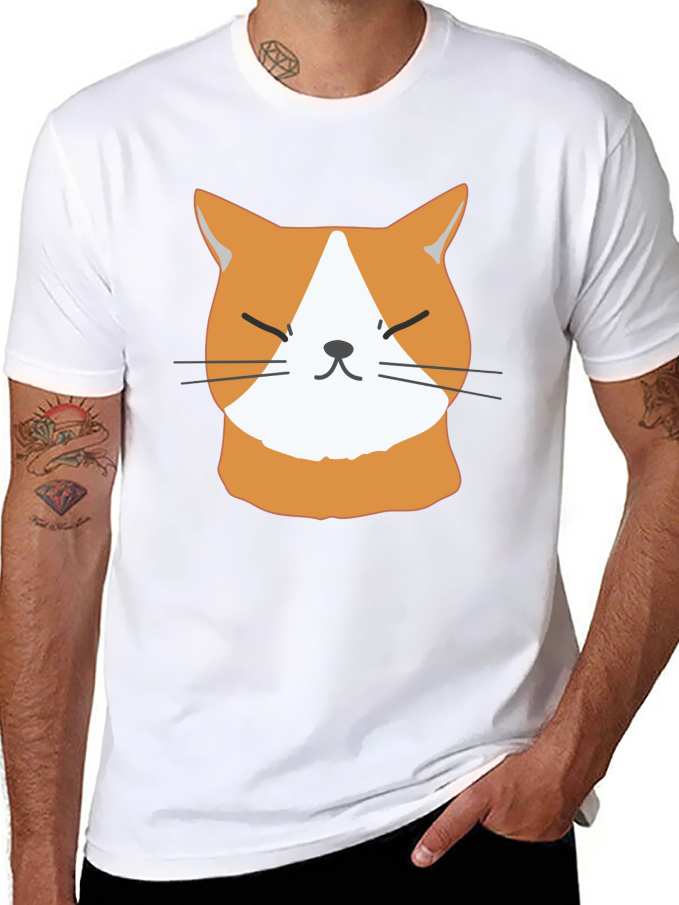 Funny Cat Face T-Shirt - Cute Ginger Kitten Tee
