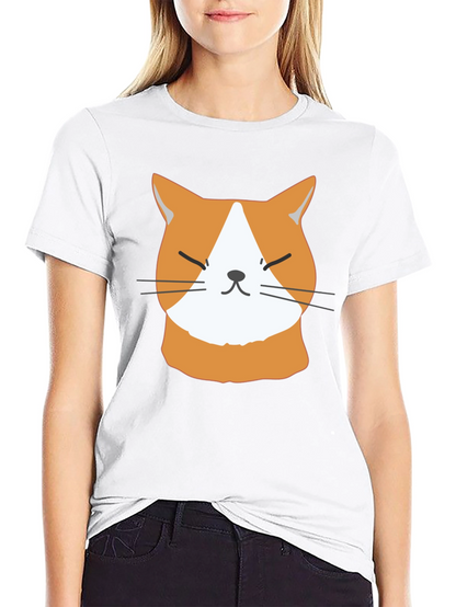 Funny Cat Face T-Shirt - Cute Ginger Kitten Tee