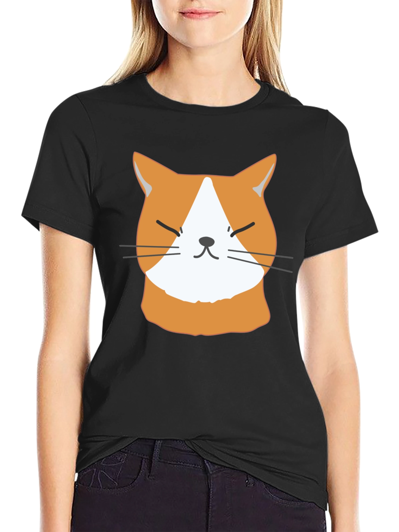 Funny Cat Face T-Shirt - Cute Ginger Kitten Tee