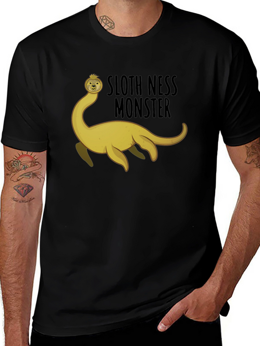 Sloth Ness Monster Black T-Shirt