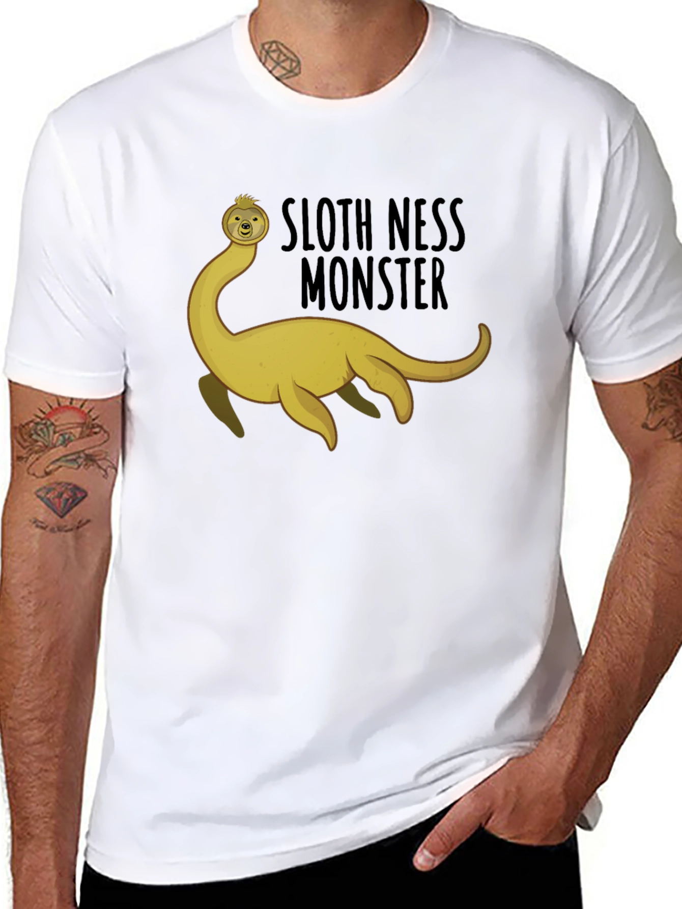 Sloth Ness Monster Black T-Shirt