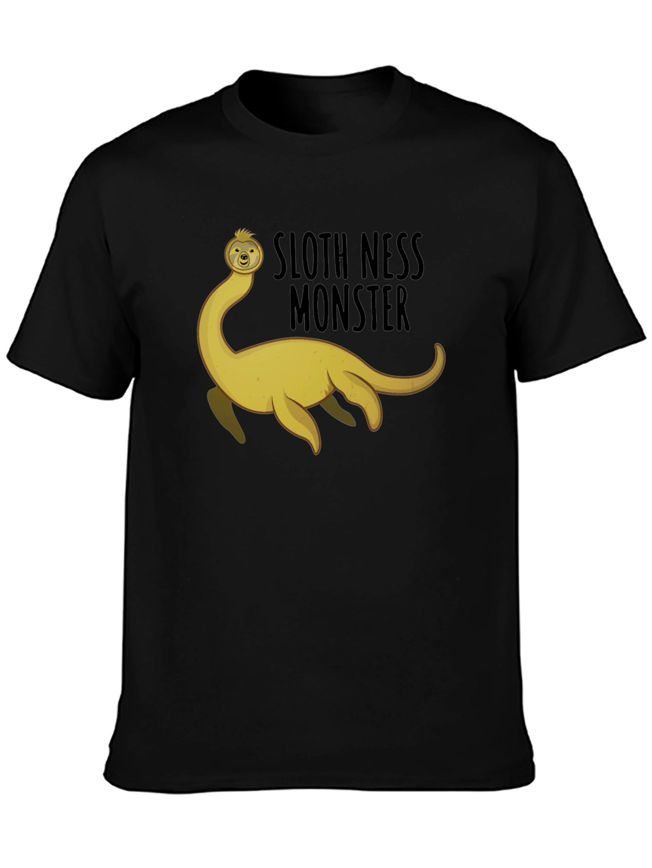 Sloth Ness Monster Black T-Shirt